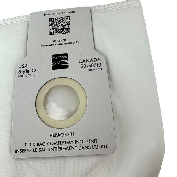 Kenmore 53294 Type O Vacuum Bags HEPA for Upright Vacuums Style - Picture 3 of 11